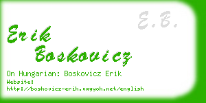 erik boskovicz business card